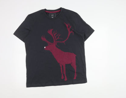 John Lewis Unisex Adults Black Organic Cotton T-Shirt L