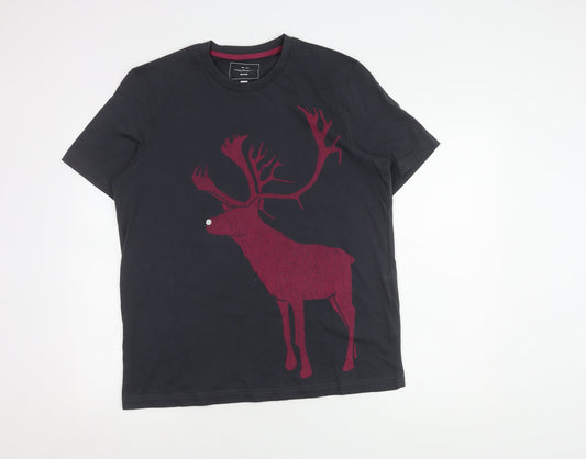 John Lewis Unisex Adults Black Organic Cotton T-Shirt L