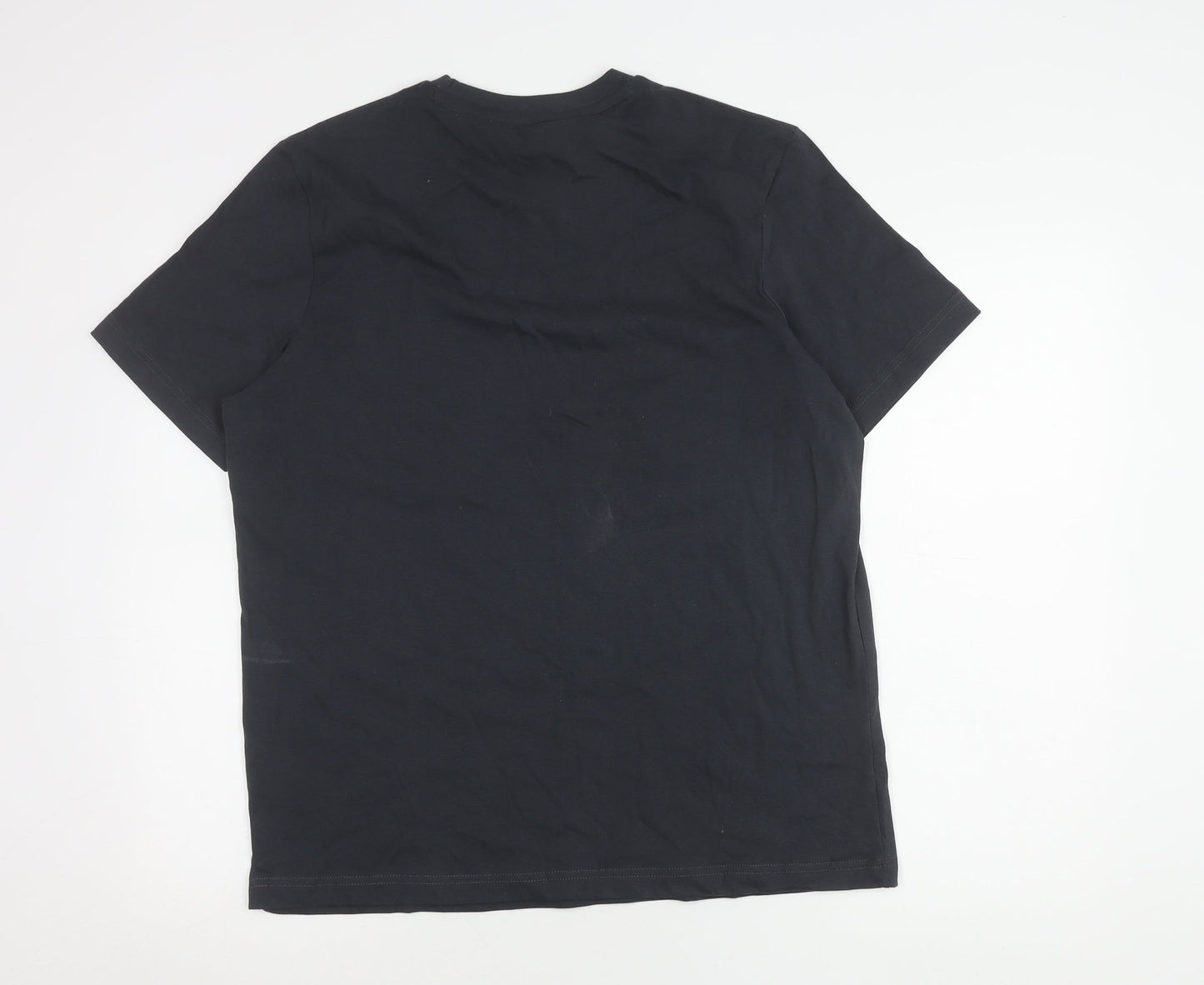 John Lewis Unisex Adults Black Organic Cotton T-Shirt L