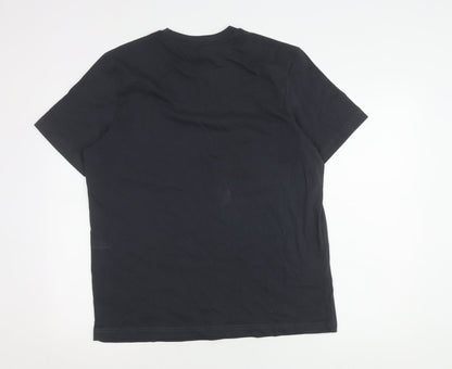 John Lewis Unisex Adults Black Organic Cotton T-Shirt L