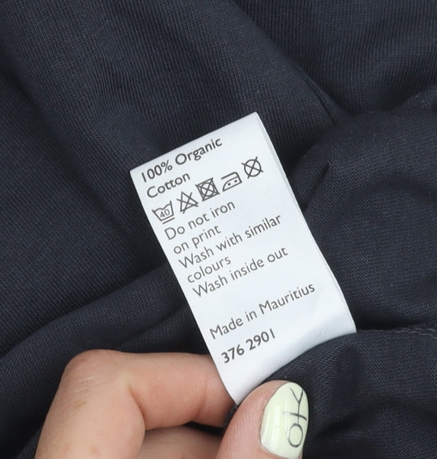 John Lewis Unisex Adults Black Organic Cotton T-Shirt L