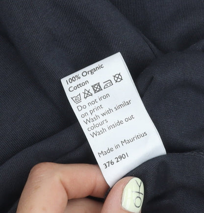 John Lewis Unisex Adults Black Organic Cotton T-Shirt L