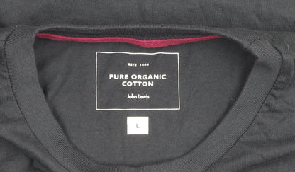 John Lewis Unisex Adults Black Organic Cotton T-Shirt L