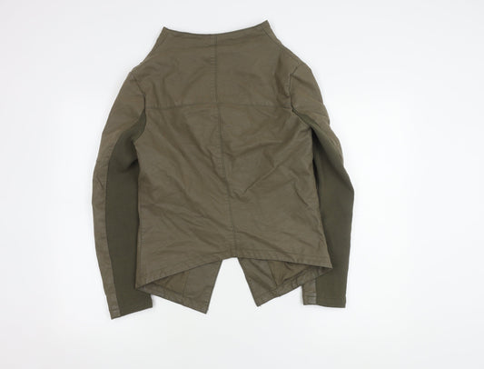 Womens UK Size 10 H&M Green Biker Coat