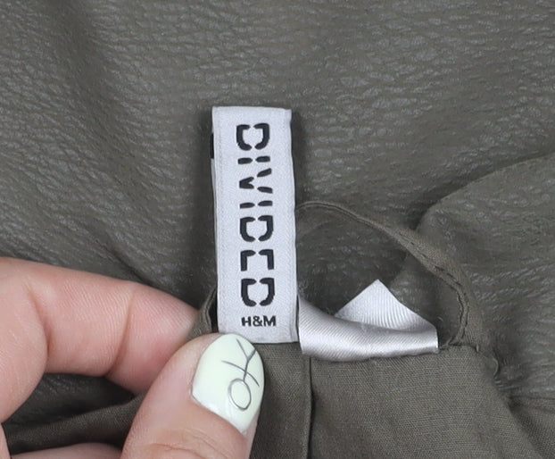 Womens UK Size 10 H&M Green Biker Coat