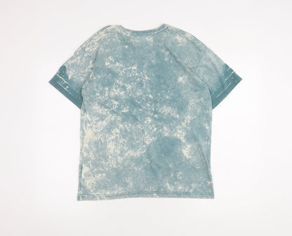 Topman Blue Graphic Print Crew Neck T-Shirt, Men's Small