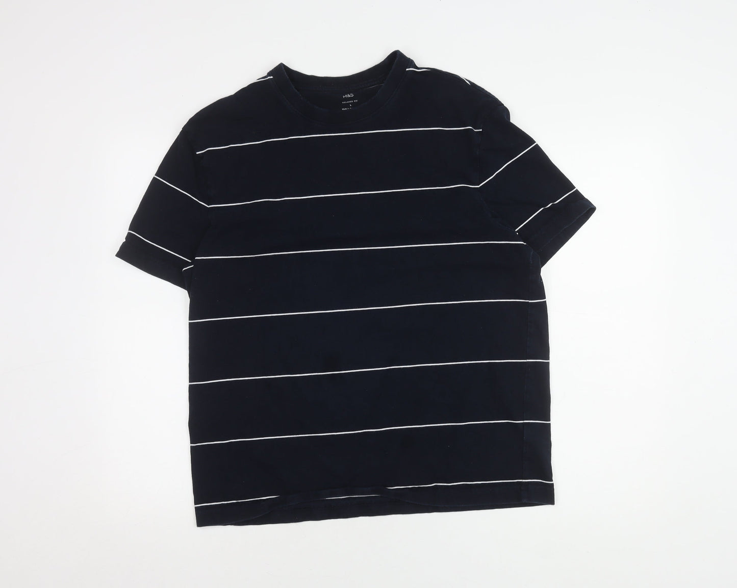 Unisex Adults UK Size L Marks and Spencer Blue Basic T-Shirt
