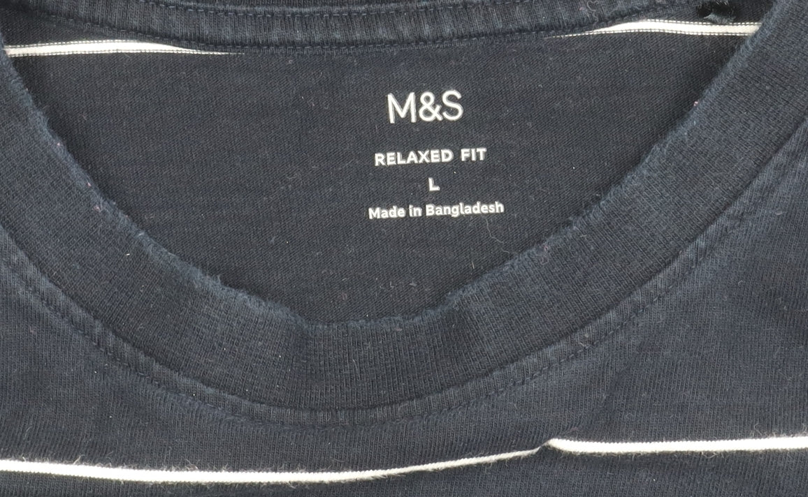 Unisex Adults UK Size L Marks and Spencer Blue Basic T-Shirt