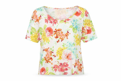 Womens UK Size 18 Artigiano Multicoloured Basic T-Shirt