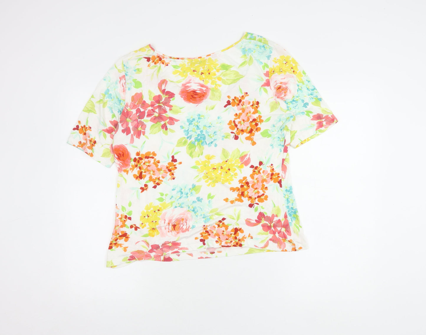 Womens UK Size 18 Artigiano Multicoloured Basic T-Shirt