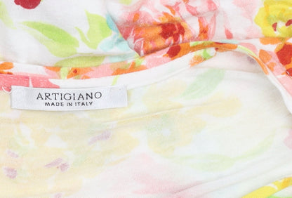 Womens UK Size 18 Artigiano Multicoloured Basic T-Shirt