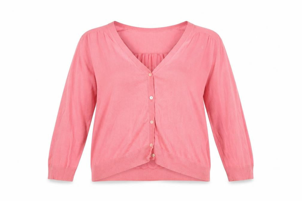 Womens UK Size XL Lands' End Pink Cardigan Jumper