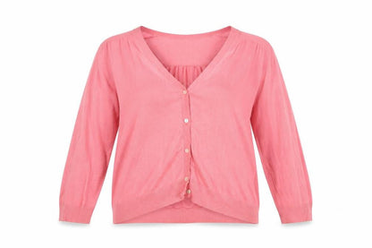 Womens UK Size XL Lands' End Pink Cardigan Jumper