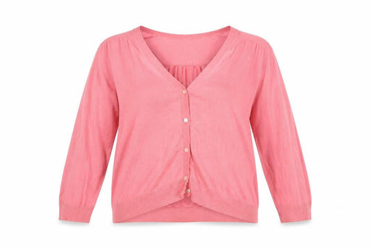 Womens UK Size XL Lands' End Pink Cardigan Jumper