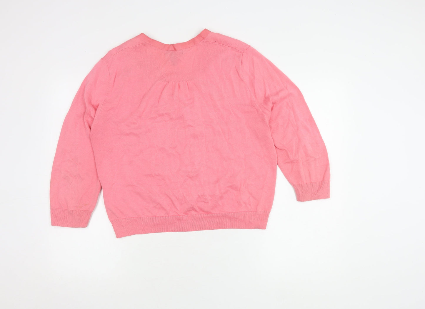 Lands' End Women's Pink XL Cotton Cardigan