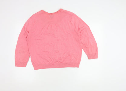 Lands' End Women's Pink XL Cotton Cardigan