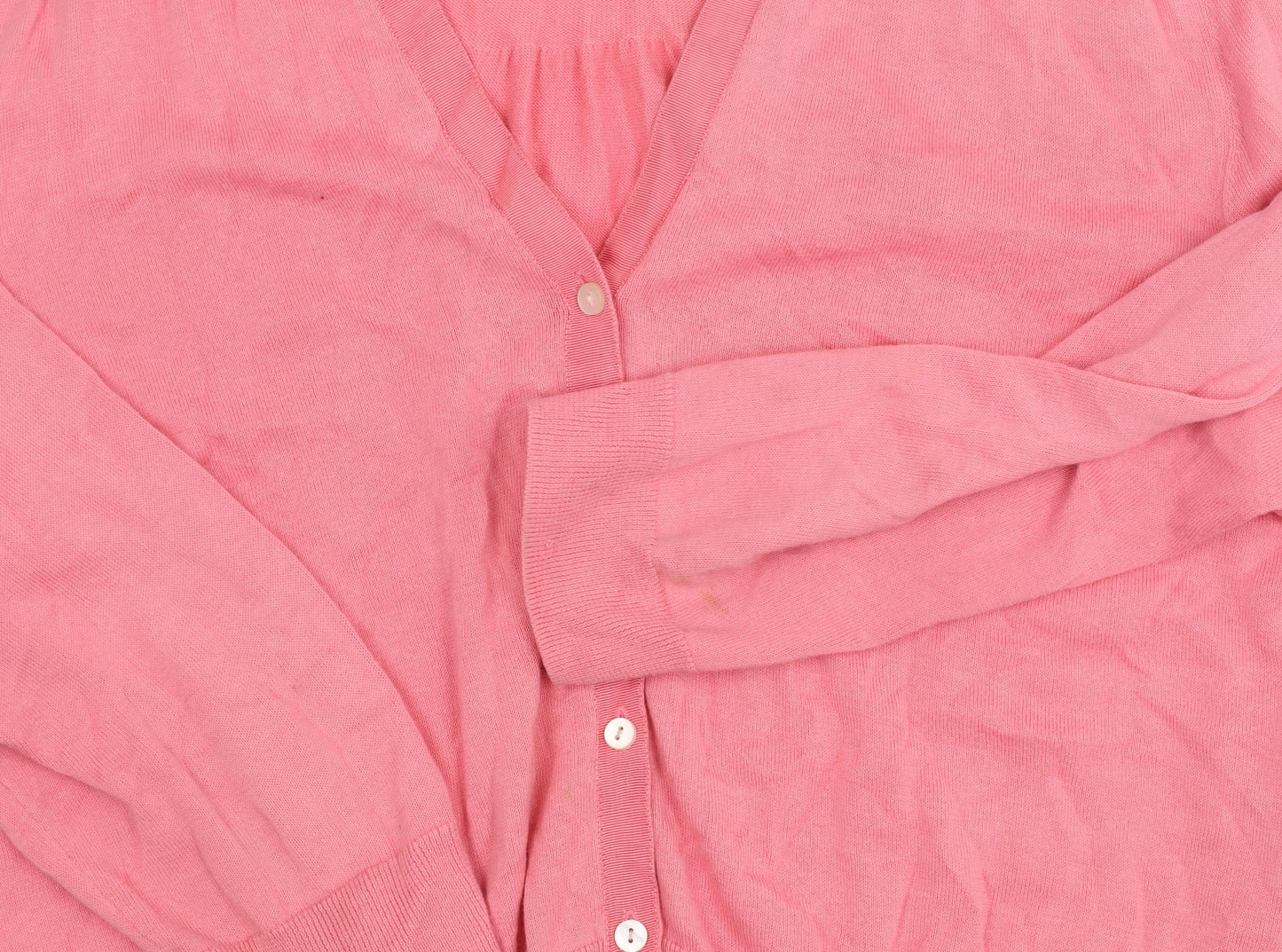 Lands' End Women's Pink XL Cotton Cardigan