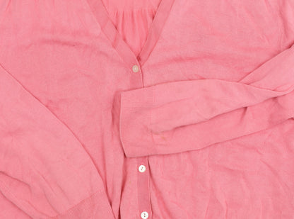 Lands' End Women's Pink XL Cotton Cardigan