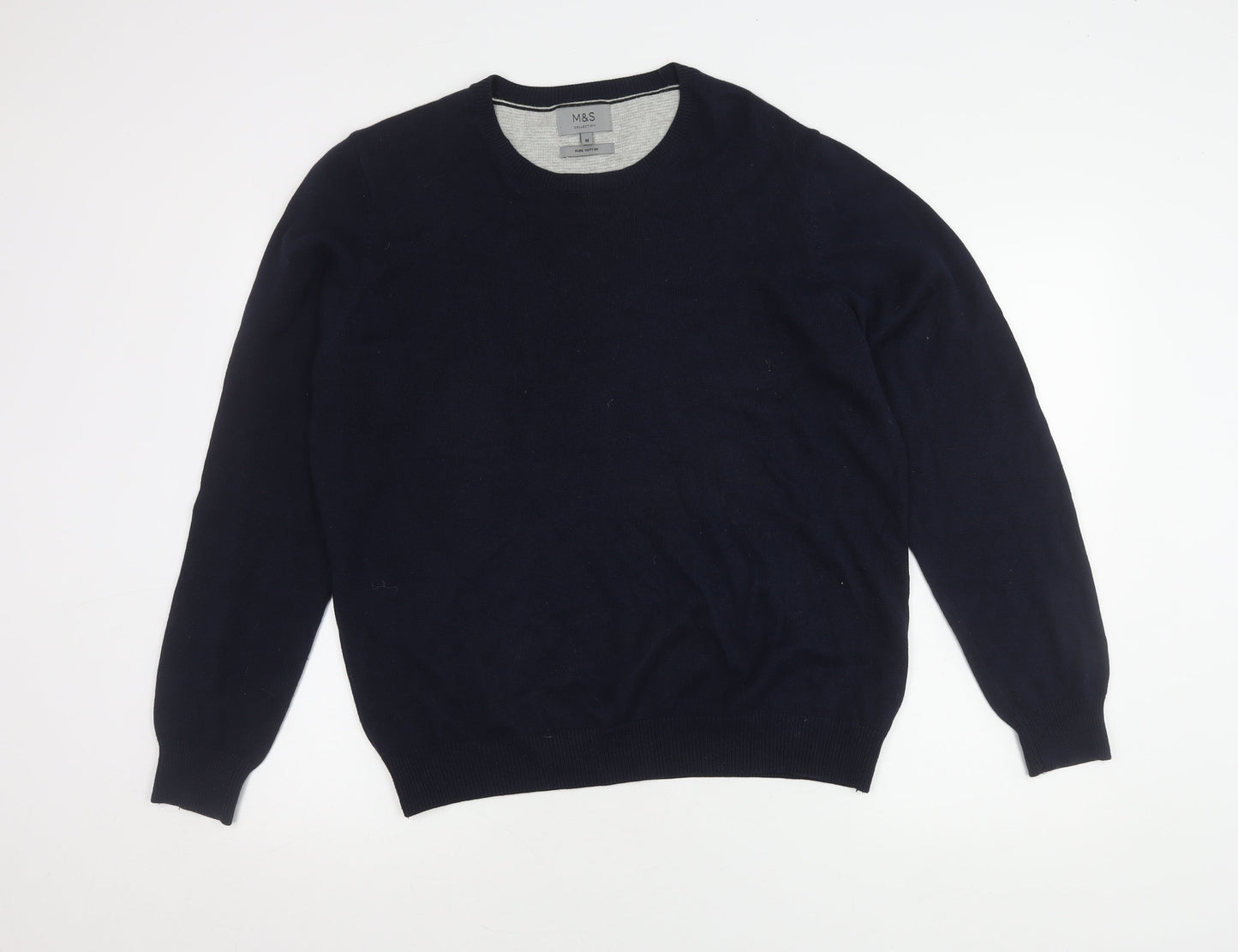 Marks and Spencer Men's Blue Medium Pullover Jumper