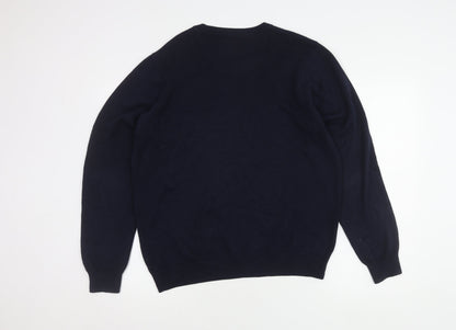 Marks and Spencer Men's Blue Medium Pullover Jumper