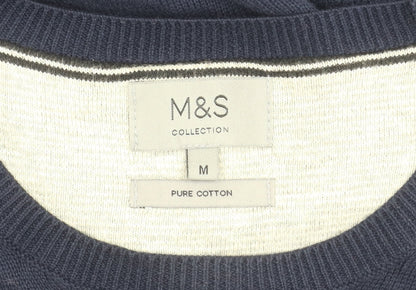 Marks and Spencer Men's Blue Medium Pullover Jumper