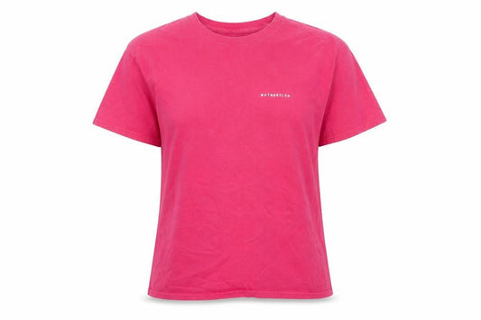 Front view of WHTRBBTLON Pink unisex music t-shirt medium