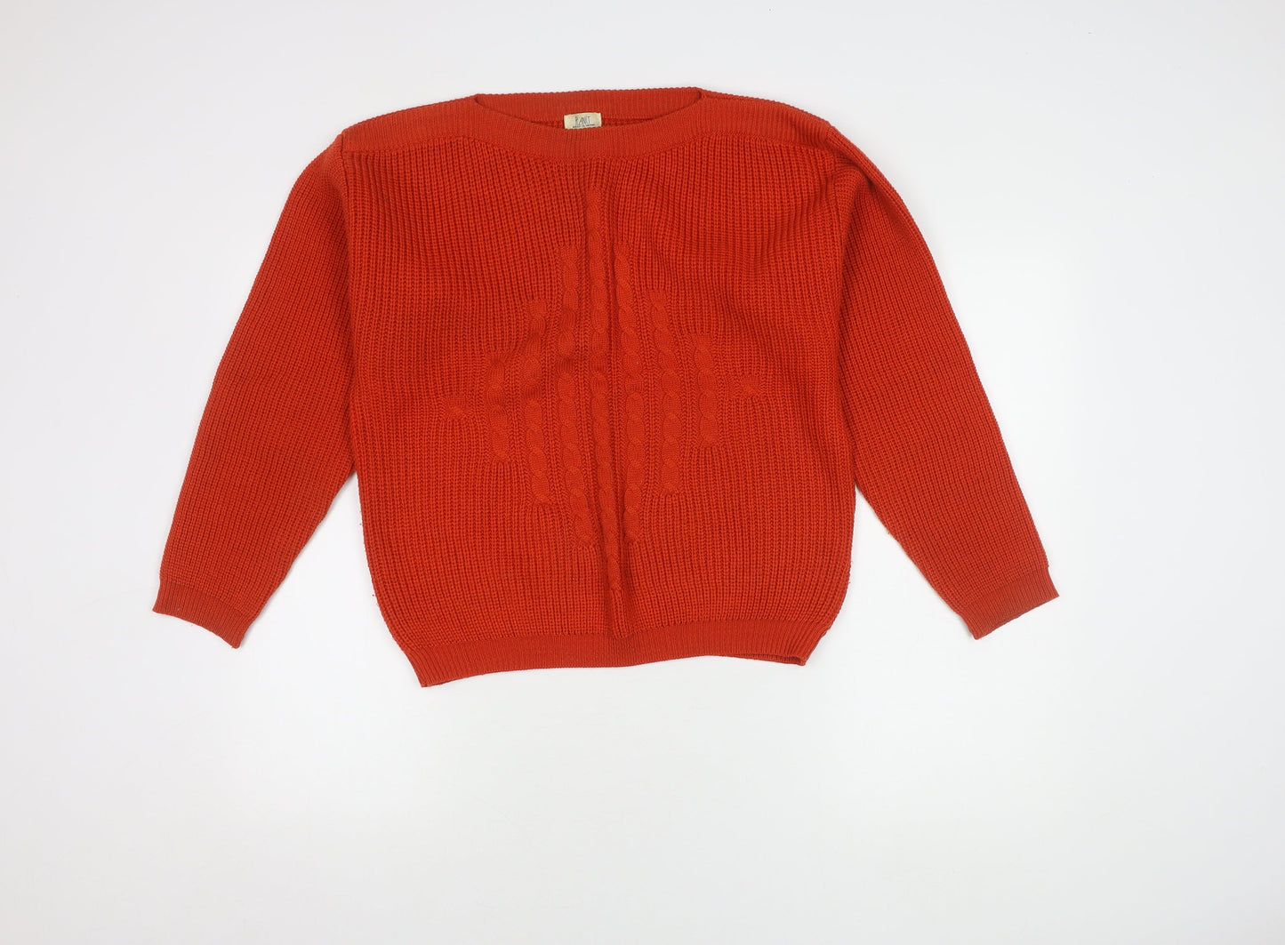Womens UK Size L Planet Orange Pullover Jumper