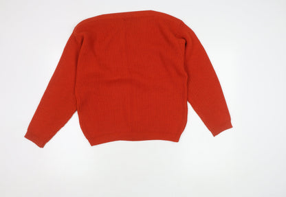 Womens UK Size L Planet Orange Pullover Jumper
