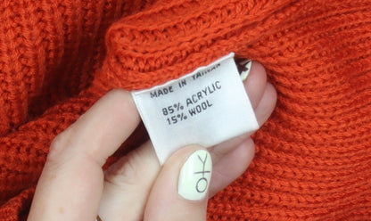 Womens UK Size L Planet Orange Pullover Jumper