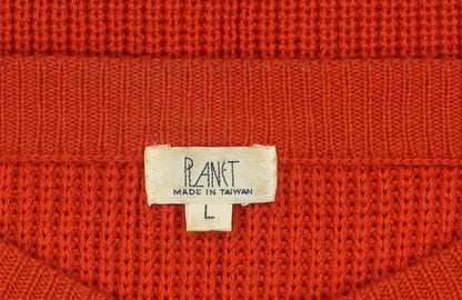 Womens UK Size L Planet Orange Pullover Jumper