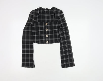 Womens UK Size 6 River Island Black Cropped Blouse