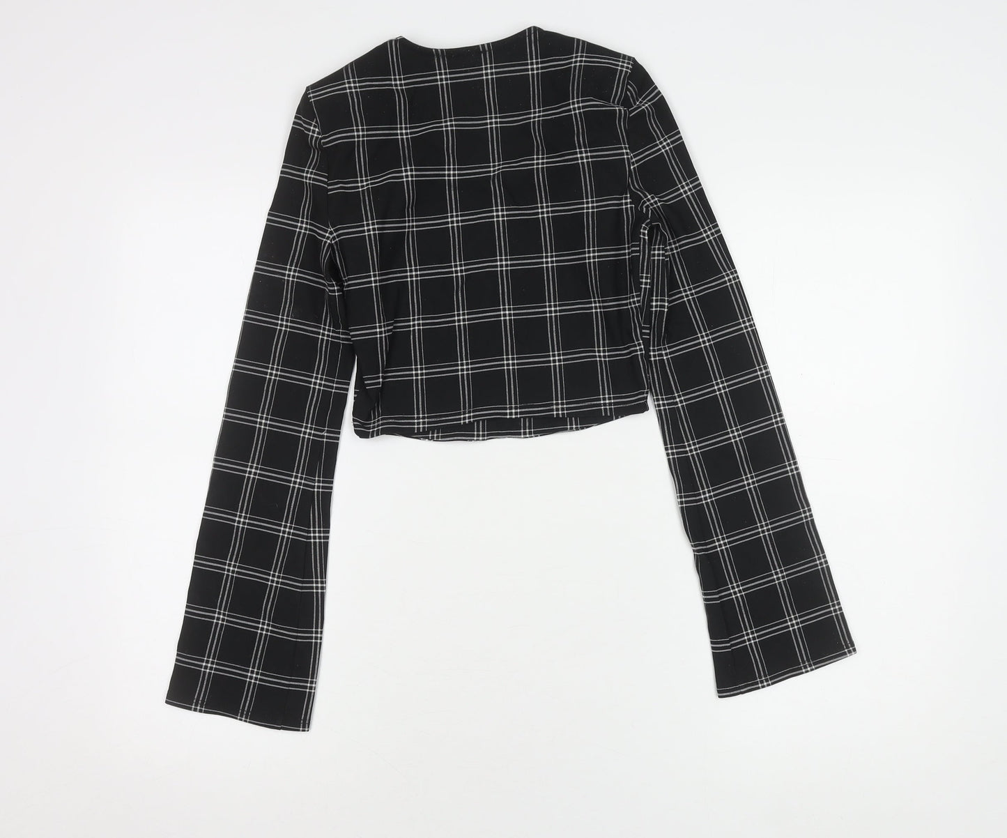 Womens UK Size 6 River Island Black Cropped Blouse