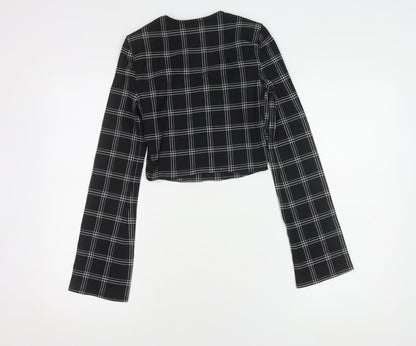 Womens UK Size 6 River Island Black Cropped Blouse