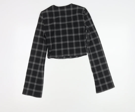 Womens UK Size 6 River Island Black Cropped Blouse
