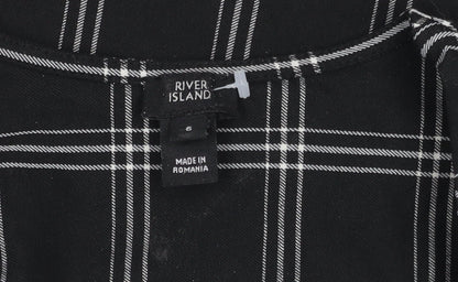 Womens UK Size 6 River Island Black Cropped Blouse