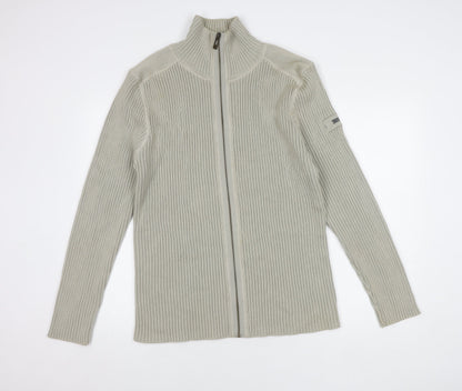 FreeBase XL Beige Full Zip Jumper for Men