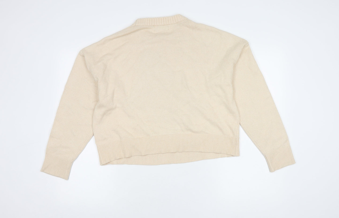 Womens UK Size 12 Stradivarius Beige Pullover Jumper