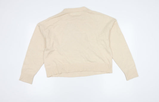 Womens UK Size 12 Stradivarius Beige Pullover Jumper