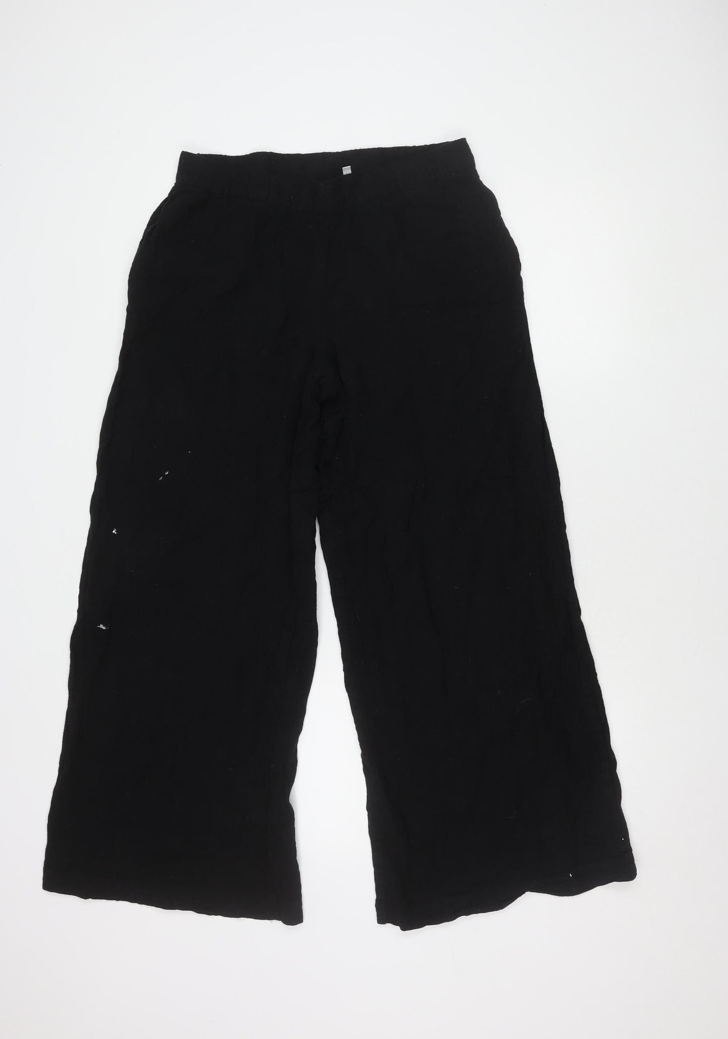 Weekday Women's Black Linen Elastic Waist Trousers Size S