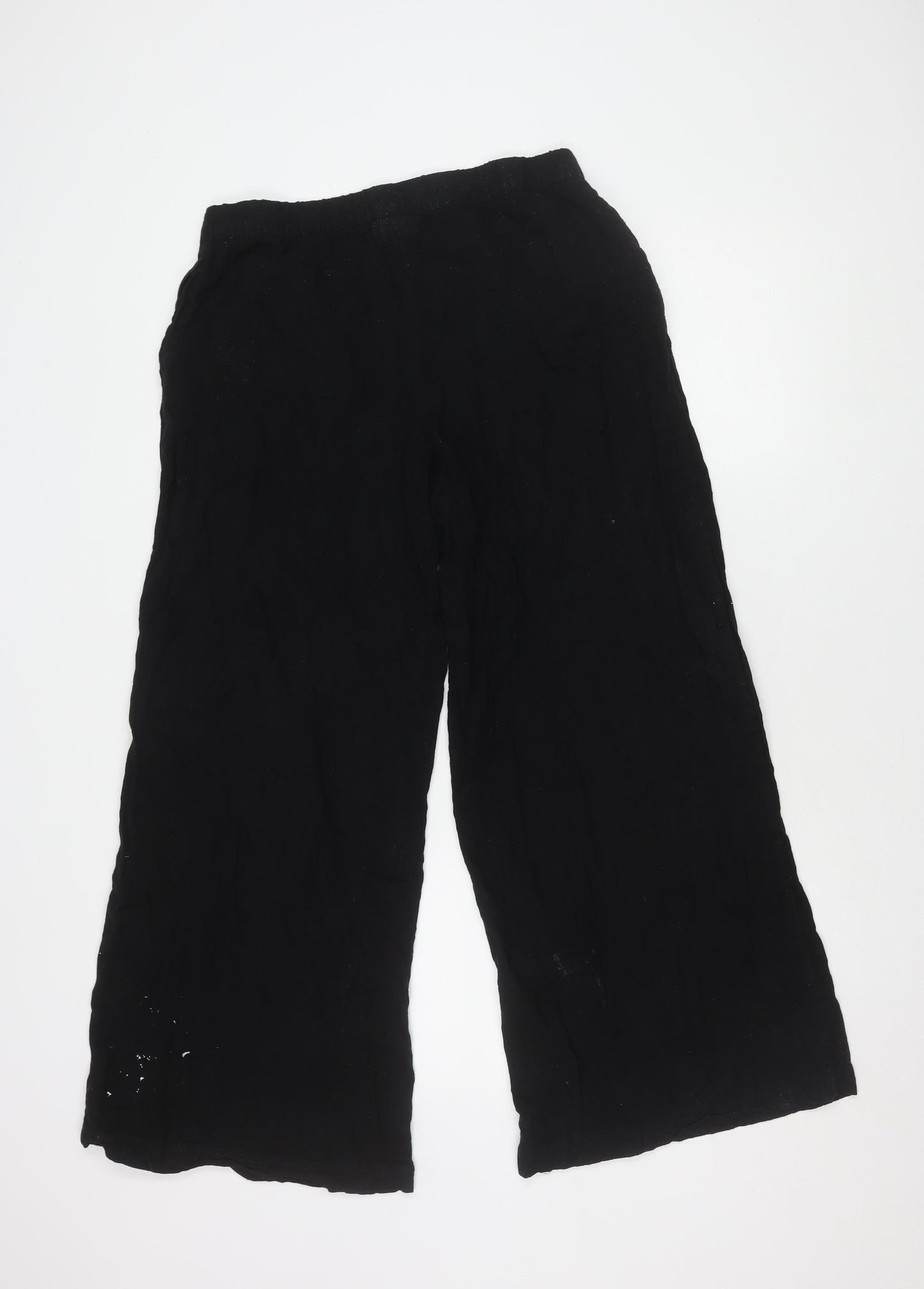 Weekday Women's Black Linen Elastic Waist Trousers Size S