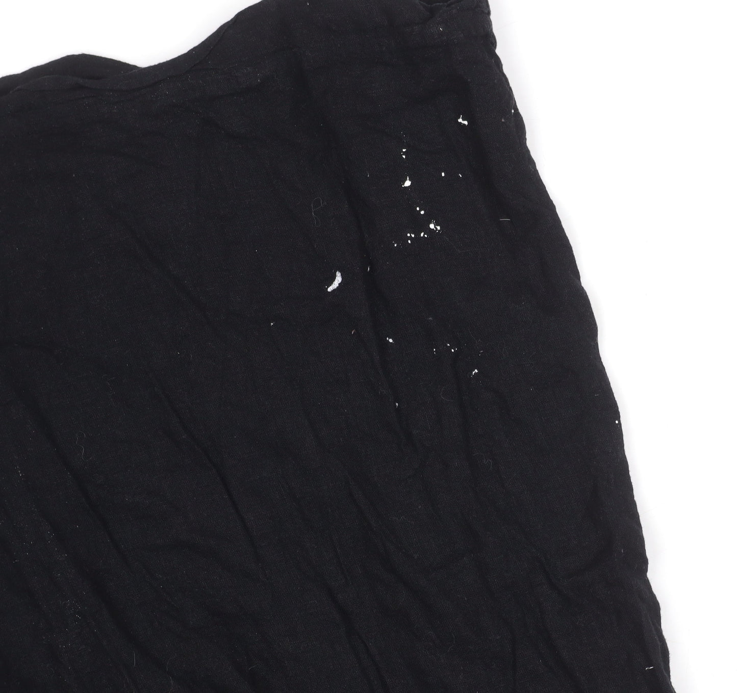 Weekday Women's Black Linen Elastic Waist Trousers Size S