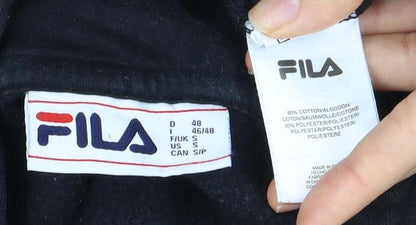 Mens UK Size S FILA Black Pullover Hoodie