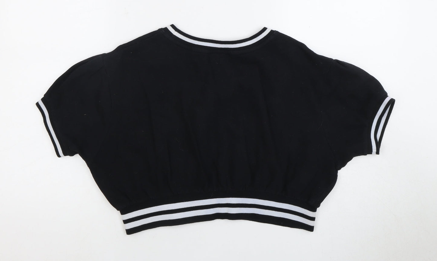 Womens UK Size L Champion Black Cropped T-Shirt