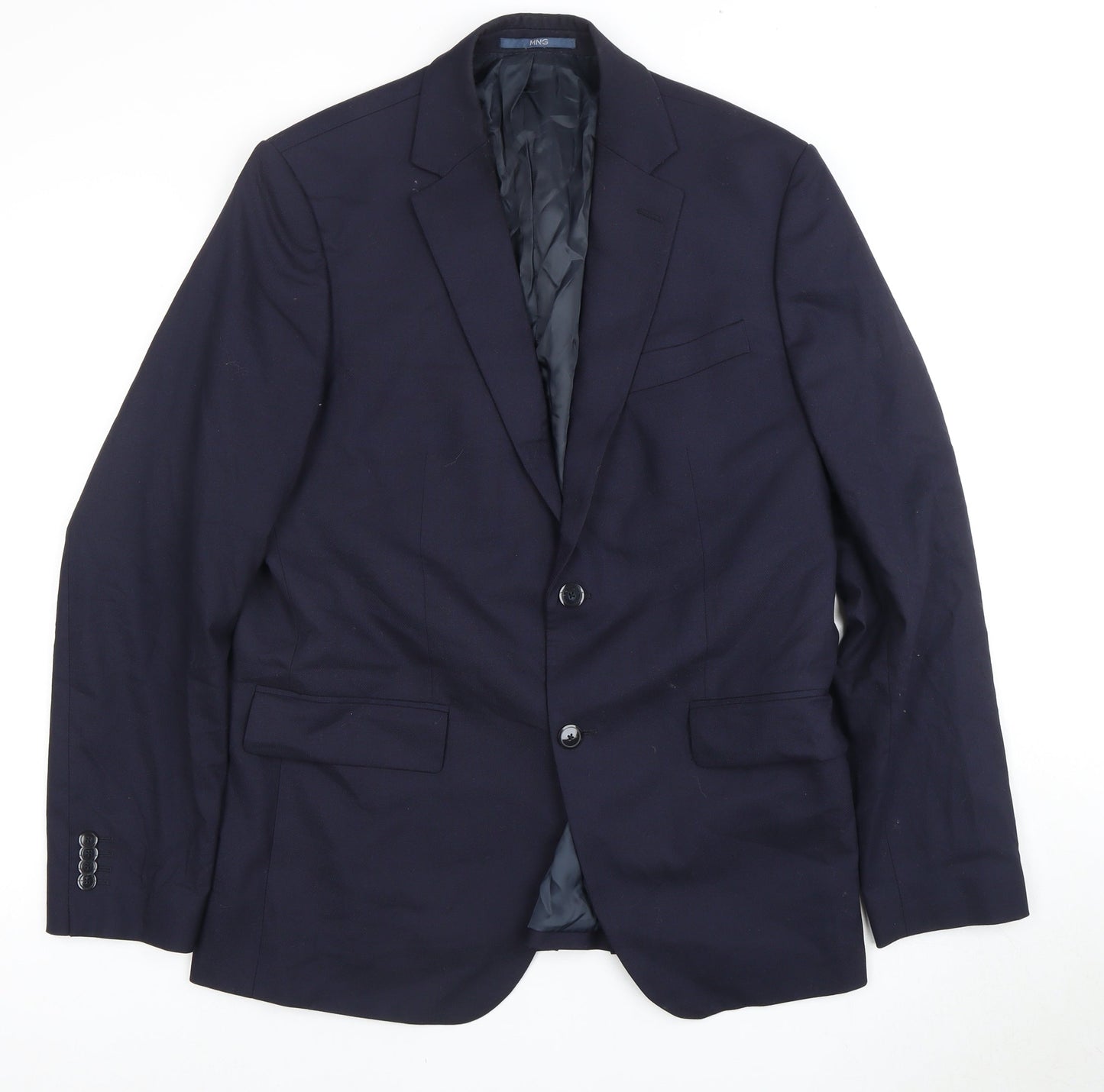 MNG Men's Blue Blazer L Regular Fit Formal Jacket