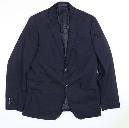 MNG Men's Blue Blazer L Regular Fit Formal Jacket
