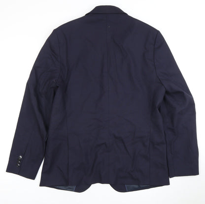 MNG Men's Blue Blazer L Regular Fit Formal Jacket