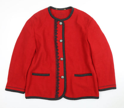 Perry Women's Red Wool Jacket Size 14