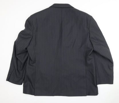 Karl Alexander Men's Grey  Striped Blazer, Size 46S Business Attire
