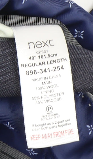 Mens UK Size 40 NEXT Regular Grey Suit Jacket