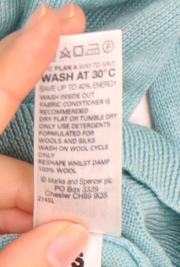 Womens UK Size 14 Marks and Spencer Blue Pullover Jumper
